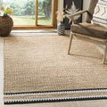 SAFAVIEH Natural Fiber Collection Area Rug - 6 x 9 Natural & Black Handmade Farmhouse Boho Coastal Rustic Jute Ideal for High Traffic Areas in Living Room Bedroom (NF874B)