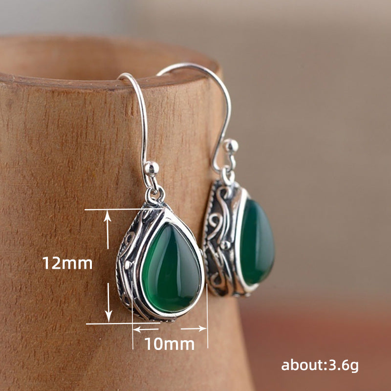 LADAZA Vintage Water Drop Earrings in Antique Silver
