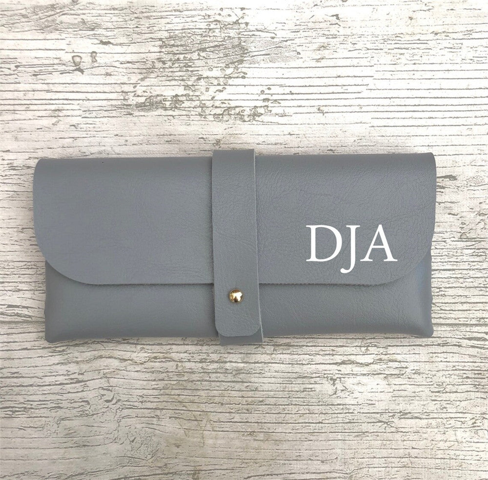 Personalized Faux Leather Glasses Case with Initials