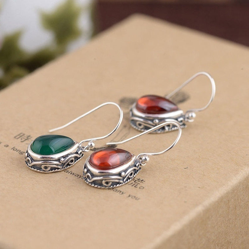 LADAZA Vintage Water Drop Earrings in Antique Silver