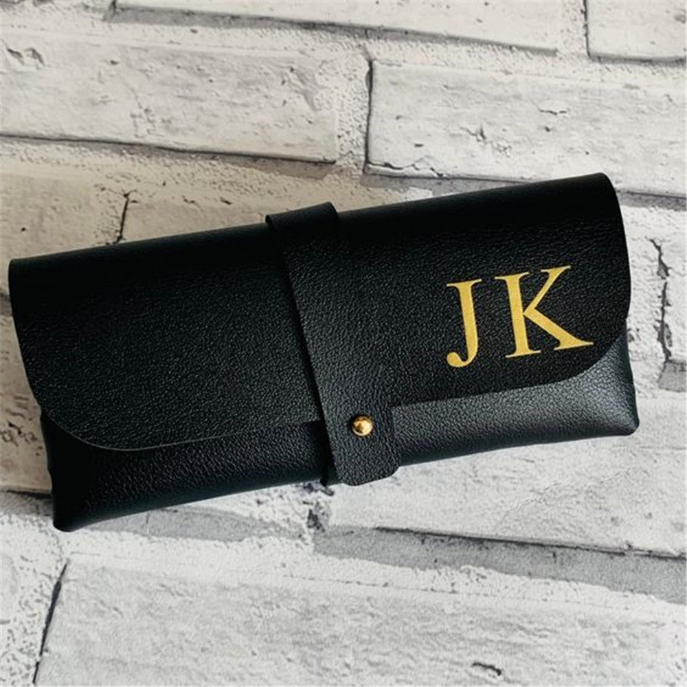 Personalized Faux Leather Glasses Case with Initials