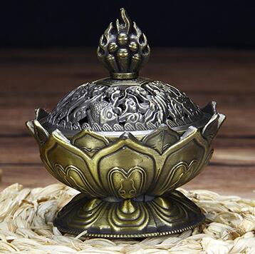 Antique Alloy Copper Tower Incense Burner - Small Size