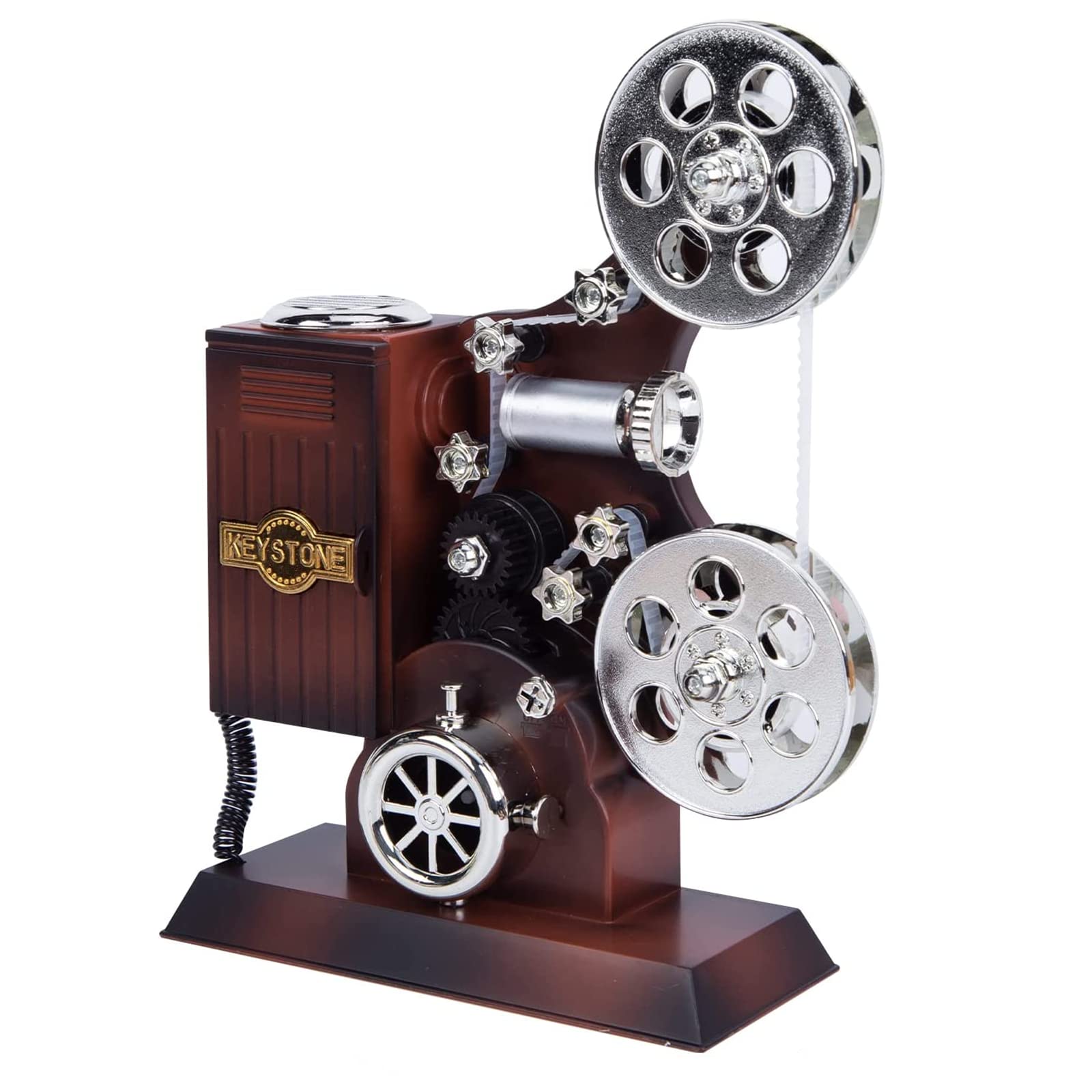 POPgifts Movie Projector Music BoxMini Antique Vintage Craft Music Box Plays Tune for Elise Christmas Birthday Home/Office/Study Room Décor