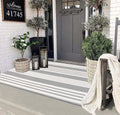 Grey and White Outdoor Rug 3x 5 Front Porch Rug Cotton Hand-Woven Striped Rug Machine Washable Indoor/Outdoor Area Rug Front Door Floor Mat for Farmhouse/Layered Door Mats/Living Room/Entryway