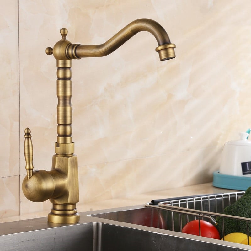 Antique Copper Rotatable Vegetable Sink Basin Faucet