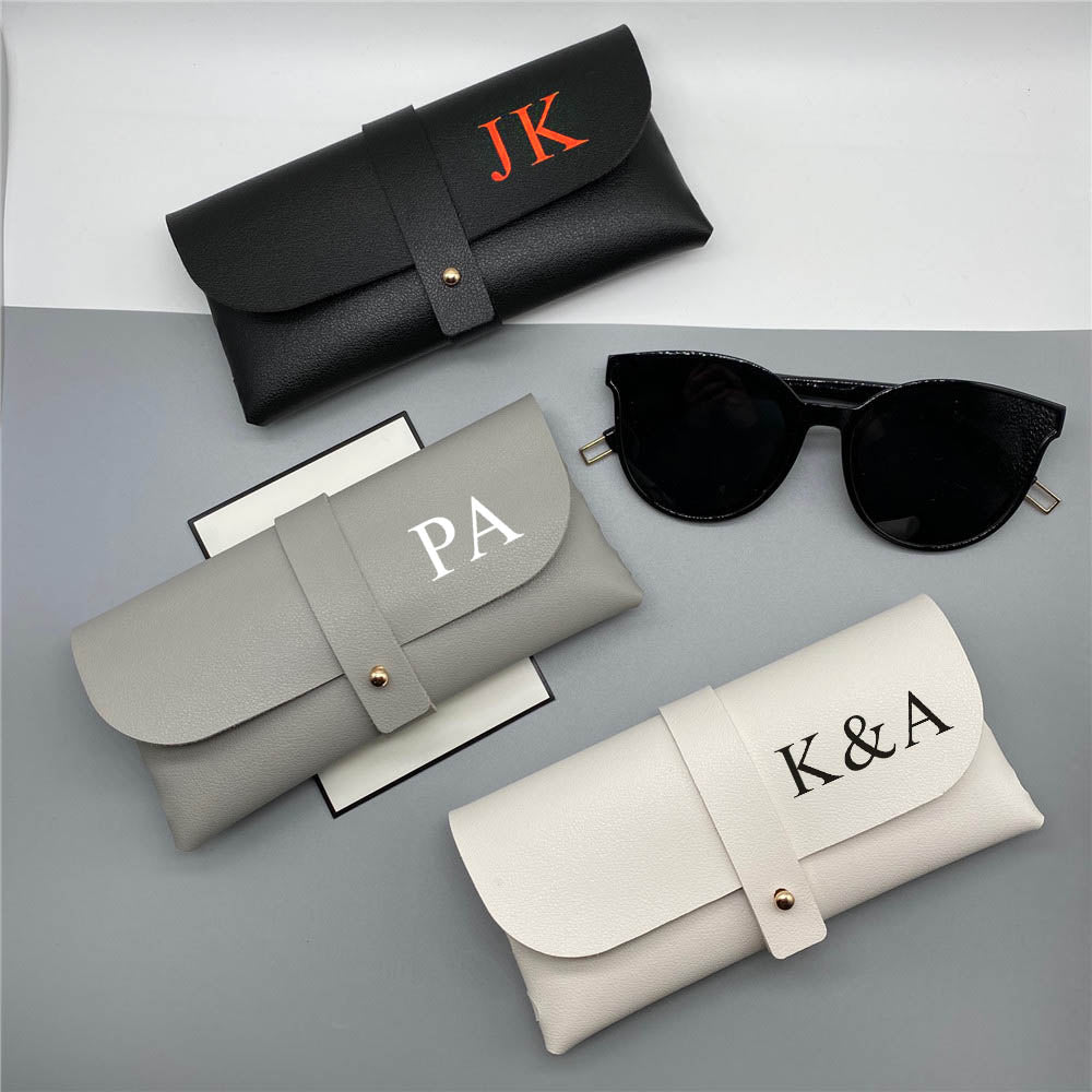 Personalized Faux Leather Glasses Case with Initials