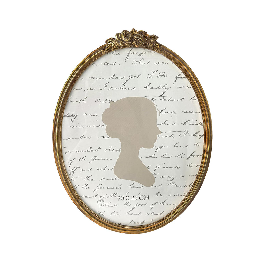 Sunlit Vintage Picture Frame 8x10 Inch Oval Antique Photo Frames with Glass Front Luxury Photo Display Tabletop Wall Hanging Gift Ideas Bronze Rose