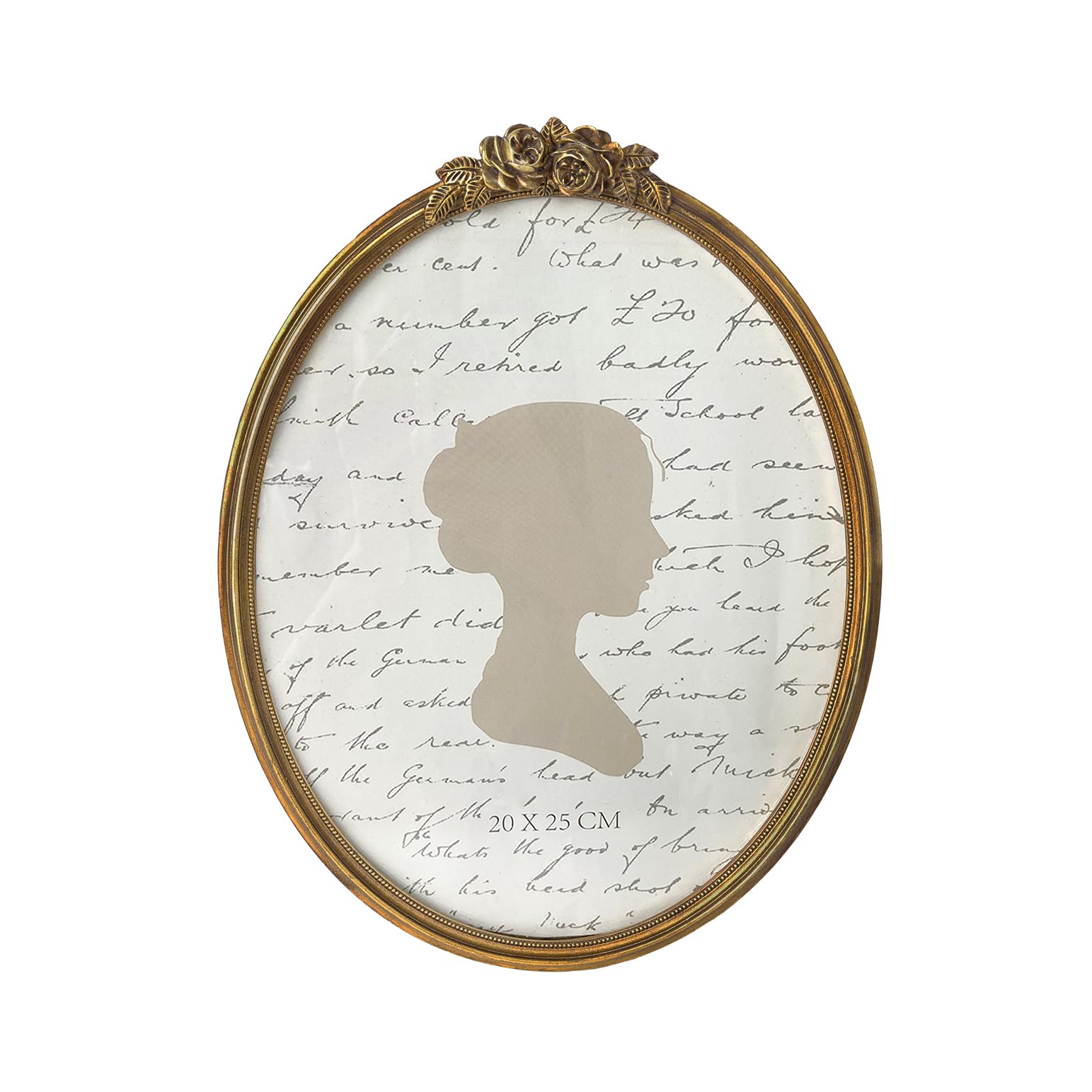 Sunlit Vintage Picture Frame 8x10 Inch Oval Antique Photo Frames with Glass Front Luxury Photo Display Tabletop Wall Hanging Gift Ideas Bronze Rose