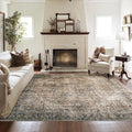 BILEEHOME Dining Room Rugs for Under Table Washable Country Vintage Area Rug for Living Room 6x9Chocolate Brown