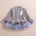 Warm Red Knitted Christmas Dresses for Girls